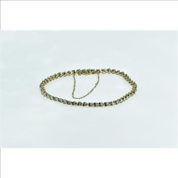 14K 3.24 Ctw Vintage Diamond Classic Tennis Yellow Gold Bracelet 7