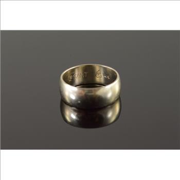 14K 3.9g 6.5mm Le Gant Plain Wedding Band White Gold Ring, Size 5.25