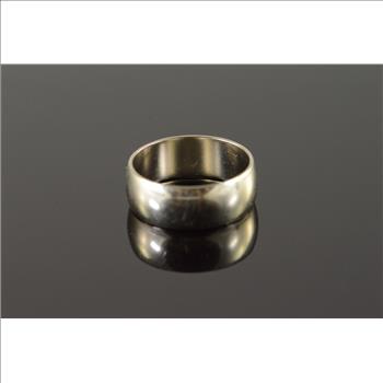 14K 3.9g 6.5mm Le Gant Plain Wedding Band White Gold Ring, Size 5.25