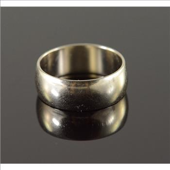 14K 3.9g 6.5mm Le Gant Plain Wedding Band White Gold Ring, Size 5.25