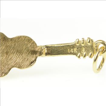 14K 3D Acoustic Guitar Musical Instrument Yellow Gold Charm/Pendant