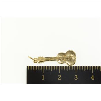 14K 3D Acoustic Guitar Musical Instrument Yellow Gold Charm/Pendant