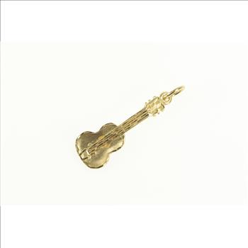 14K 3D Acoustic Guitar Musical Instrument Yellow Gold Charm/Pendant