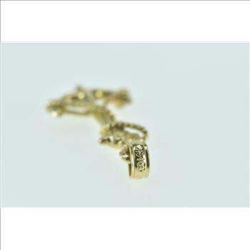 14K 3D Anchor Hope Symbol Vintage Yellow Gold Pendant