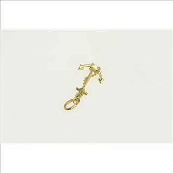 14K 3D Anchor Nautical Hope Faith Symbol Yellow Gold Charm/Pendant
