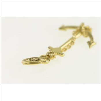 14K 3D Anchor Nautical Hope Faith Symbol Yellow Gold Charm/Pendant