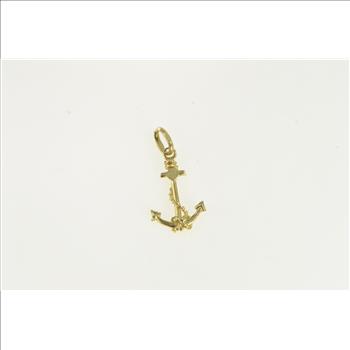 14K 3D Anchor Nautical Hope Faith Symbol Yellow Gold Charm/Pendant