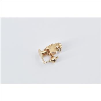 14K 3D Articulated Barber Hair Stylist Chair Yellow Gold Charm/Pendant