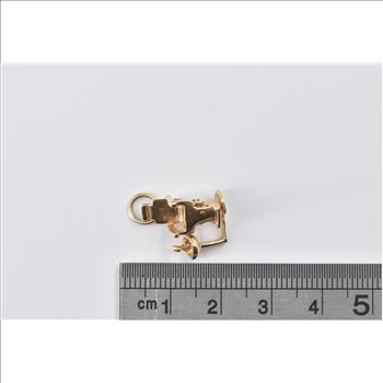 14K 3D Articulated Barber Hair Stylist Chair Yellow Gold Charm/Pendant