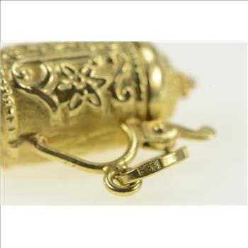 14K 3D Articulated Beer Stein Vintage Ornate Yellow Gold Charm/Pendant