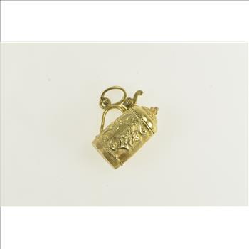 14K 3D Articulated Beer Stein Vintage Ornate Yellow Gold Charm/Pendant