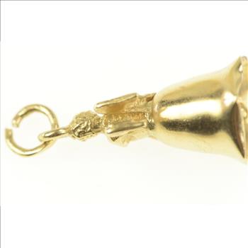 14K 3D Articulated Bell Cherub Guardian Angel Yellow Gold Charm/Pendant