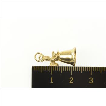 14K 3D Articulated Bell Cherub Guardian Angel Yellow Gold Charm/Pendant