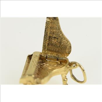 14K 3D Articulated Concert Grand Piano Instrument Yellow Gold Charm/Pendant