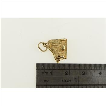 14K 3D Articulated Concert Grand Piano Instrument Yellow Gold Charm/Pendant