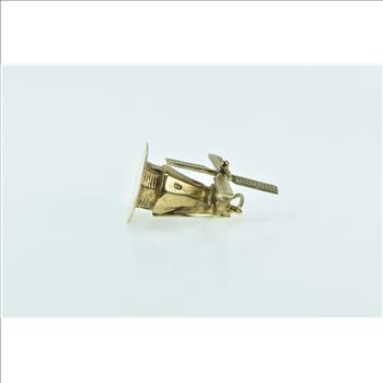 14K 3D Articulated Dutch Windmill Vintage Yellow Gold Charm/Pendant