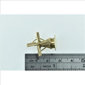 14K 3D Articulated Dutch Windmill Vintage Yellow Gold Charm/Pendant
