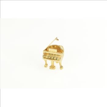 14K 3D Articulated Grand Piano Musical Instrument Yellow Gold Charm/Pendant