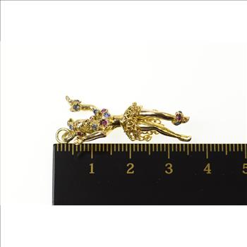 14K 3D Articulated Hawaiian Hula Dancer Chain Yellow Gold Charm/Pendant