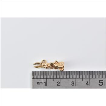 14K 3D Articulated Rabbit with Bow Tie Yellow Gold Charm/Pendant
