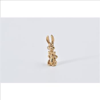 14K 3D Articulated Rabbit with Bow Tie Yellow Gold Charm/Pendant