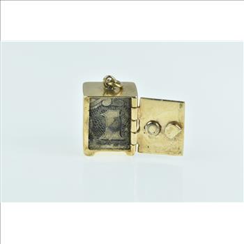 14K 3D Articulated Safe Protection Money Yellow Gold Charm/Pendant
