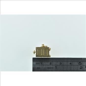 14K 3D Articulated Safe Protection Money Yellow Gold Charm/Pendant