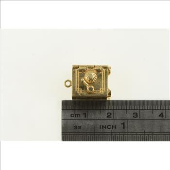 14K 3D Articulated Safe Vault Mini Bank Yellow Gold Charm/Pendant