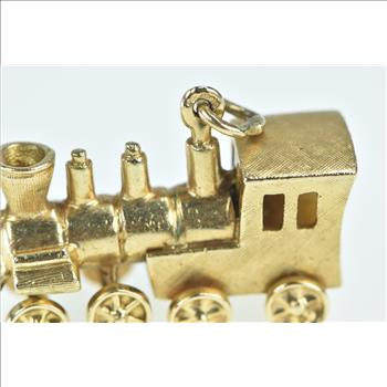14K 3D Articulated Train Steam Engine Yellow Gold Charm/Pendant