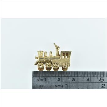 14K 3D Articulated Train Steam Engine Yellow Gold Charm/Pendant