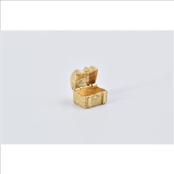 14K 3D Articulated Treasure Chest Yellow Gold Charm/Pendant