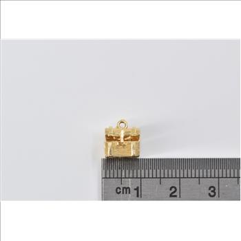 14K 3D Articulated Treasure Chest Yellow Gold Charm/Pendant