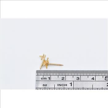 14K 3D Biplane Plane Lapel Yellow Gold Pin/Brooch