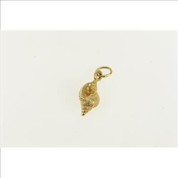 14K 3D Conch Sea Shell Beach Ocean Motif Yellow Gold Charm/Pendant