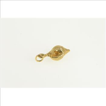 14K 3D Conch Sea Shell Beach Ocean Motif Yellow Gold Charm/Pendant