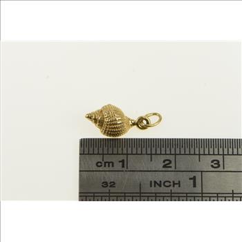 14K 3D Conch Sea Shell Beach Ocean Motif Yellow Gold Charm/Pendant