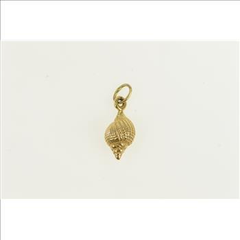 14K 3D Conch Sea Shell Beach Ocean Motif Yellow Gold Charm/Pendant ...