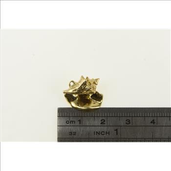 14K 3D Conch Shell Beach Ocean Motif Yellow Gold Charm/Pendant