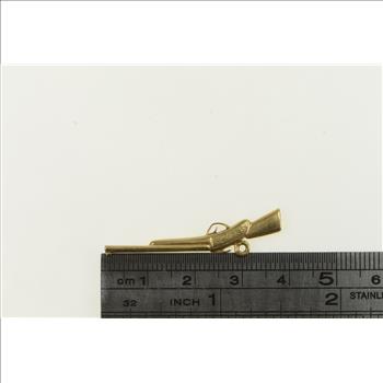 14K 3D Double Barrel Shotgun Vintage Gun Yellow Gold Charm/Pendant