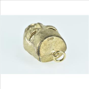 14K 3D Drama Comedy Theatre Mask Reversible Yellow Gold Charm/Pendant