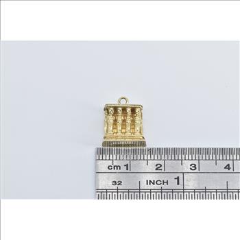 14K 3D Egyptian Temple Queen Hatshepsut Travel Yellow Gold Charm/Pendant