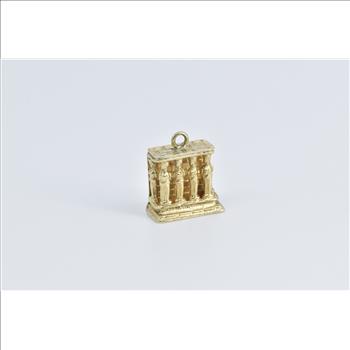 14K 3D Egyptian Temple Queen Hatshepsut Travel Yellow Gold Charm/Pendant