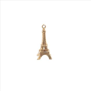 14K 3D Eiffel Tower Paris France Travel Yellow Gold Charm/Pendant