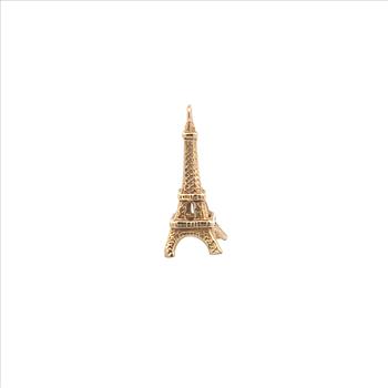14K 3D Eiffel Tower Paris France Travel Yellow Gold Charm/Pendant