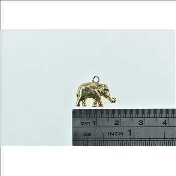 14K 3D Elephant Animal Memory Patience Symbol Yellow Gold Charm/Pendant