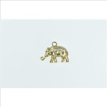 14K 3D Elephant Animal Memory Patience Symbol Yellow Gold Charm/Pendant