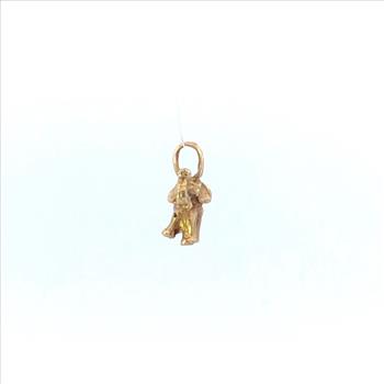 14K 3D Elephant Animal Patience Memory Symbol Yellow Gold Charm/Pendant
