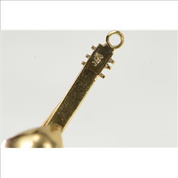 14K 3D Lyre Lute Stringed Instrument Music Yellow Gold Charm/Pendant