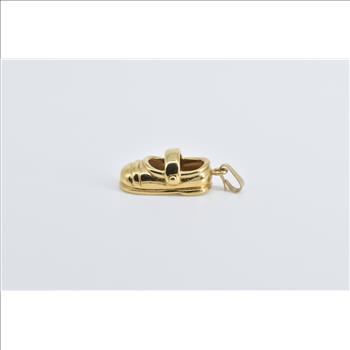 14K 3D Mary Jane Flat Shoe Slipper Yellow Gold Charm/Pendant