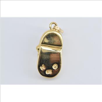 14K 3D Mary Jane Flat Shoe Slipper Yellow Gold Charm/Pendant